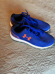 Under Armour Assert 8 Kids Sneaker Size 7 Blue/Orange Low Top Lace Mesh
