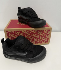 Vans Knu School Suede/Canvas Sneakers Triple Black Toddler Size US 13.5