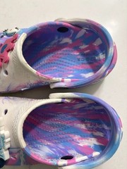 Crocs Classic Marbled Clog Kids White/Pink Slip On Toddler 10 Disney Frozen II
