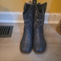 Paws Navy Cowboy Boot Size 4 Kids