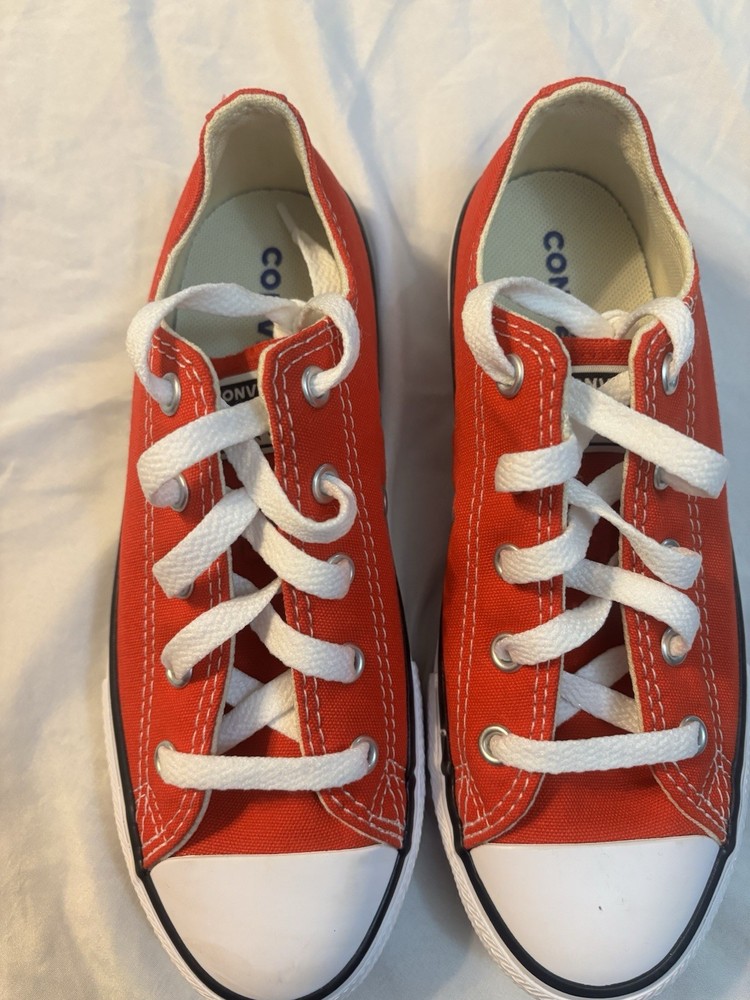 Converse All Star 3J236 Red White Low Top Unisex Kids Sneaker US 2, Lace Up