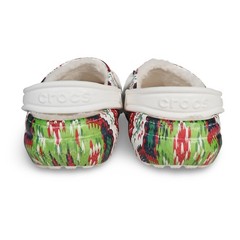 Crocs Classic Lined Holiday Clogs Youth Size 3 White Red Green 207688 Jibbitz