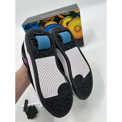 Heelys Youth 3 Propel 2.0 Black Rainbow Foil Roller Skate Sneakers *READ*