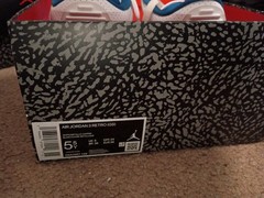 Jordan Air Jordan 3 Retro (GS) White Blue Copper Leather Mid Top US 5.5Y