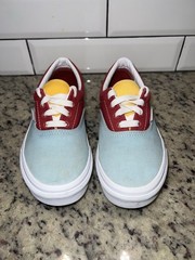 Vans Classic Blue Maroon And Yellow Shoes Size 4.5 Juniors Pre Owned