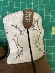 Youth Wooly Cowboy Boot Slippers – Montana Cowboy Kickers – Size S/M 12-13 & 1-2