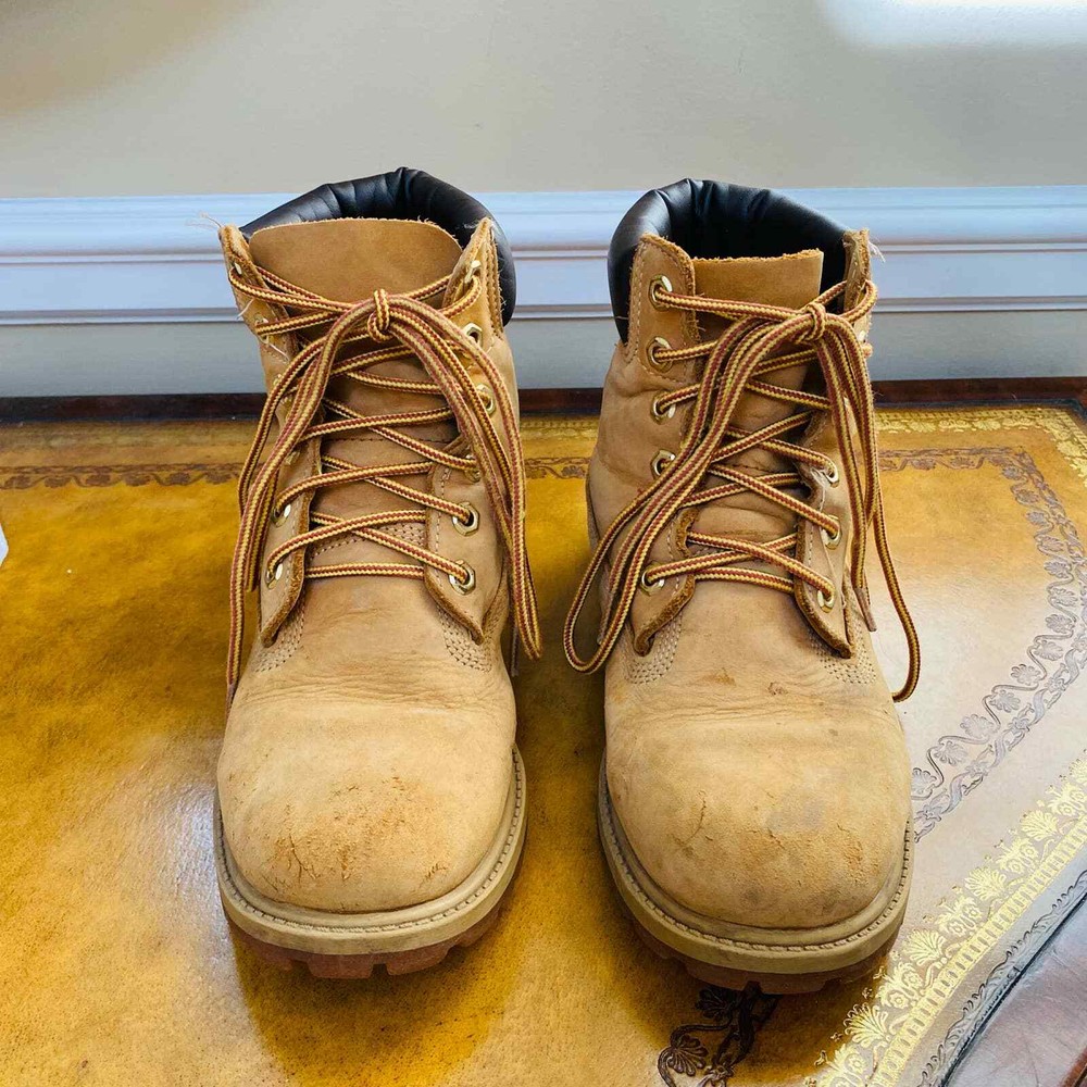 Timberland Juniors 5M Premium 6″ Leather Boots Wheat Nubuck 12909