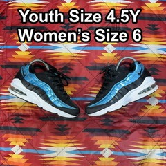 Nike Air Max 95 EP GS Black Light Current Blue Sneakers Youth 4.5Y Women’s 6
