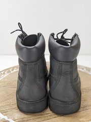 Timberland Work Boots Boys Size 6 Black Green Leather Moto Biker Combat 12907M