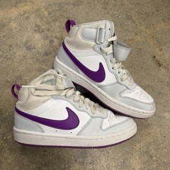 Nike Court Borough Mid 2 White Grey Purple GS Sneakers CD7782-009 4Y Womens 5.5