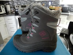 Columbia Youth Bugaboot Plus III Omni-Heat 200g Grey Pink 1637791-051 Size 6