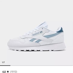 Reebok Classic Leather Kids Sneaker White Blue Navy US 8c EU 24.5 100249428