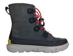 Sorel Explorer Lined Waterproof Suede Lace Up Snow Boots Sz 5 Black Gray