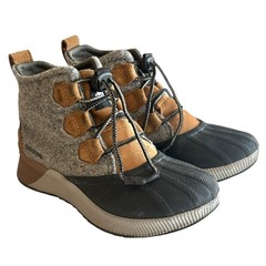 Sorel Out ’n About Classic Waterproof Boots Childrens Size 3 Camel Gray Leather
