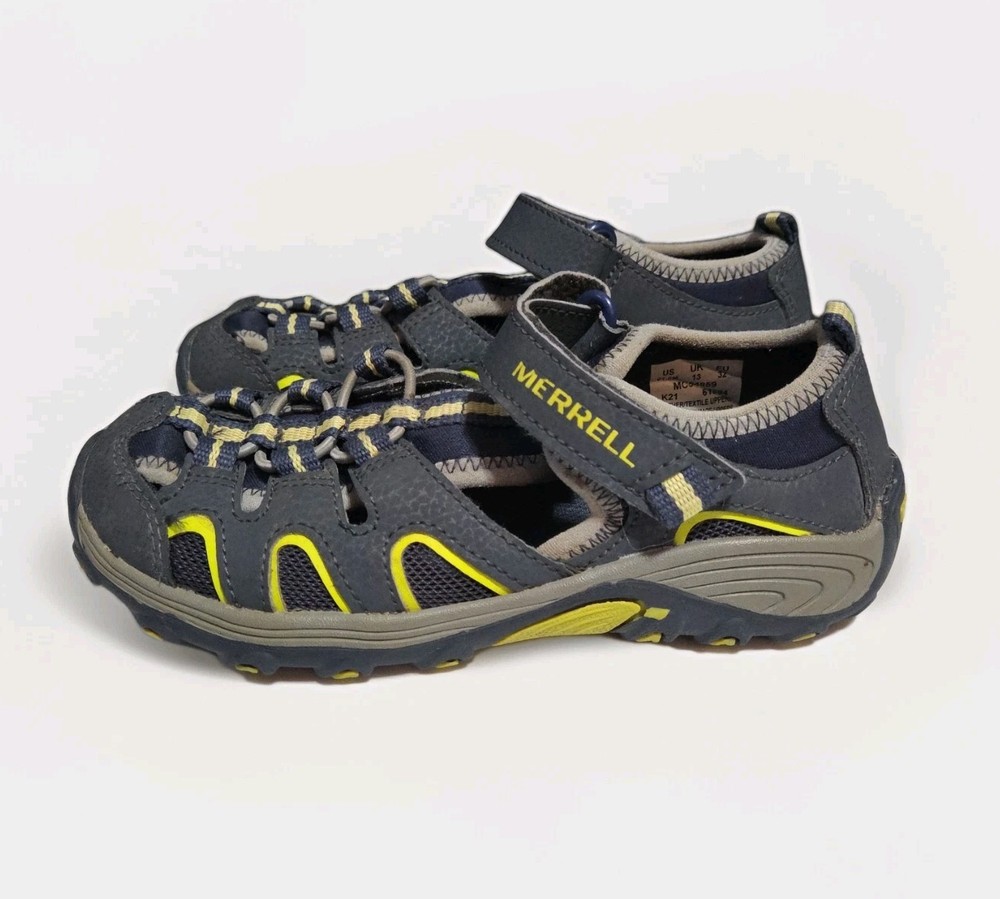 Merrell Kids Hydro H2O Hiker Sandal Youth 1 M Blue Gray Closed Toe Sport Hiking
