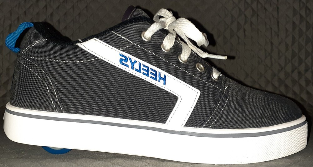 Heelys Boy’s GR8 PRO Grey White Royal Wheeled Sneakers Size US 8 UK 7 EUR 40.5