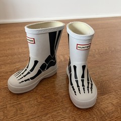 Hunter Kids’ Original Classic Skeleton Print Rain Boots Bones White US 6 Toddler