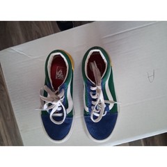 Vans Old Skool Colorblock Sneakers Blue Green Yellow Kids Low Top Skate Shoes