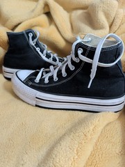Converse Chuck Taylor All Star Move Platform High Top Black White Kids 5 272855F