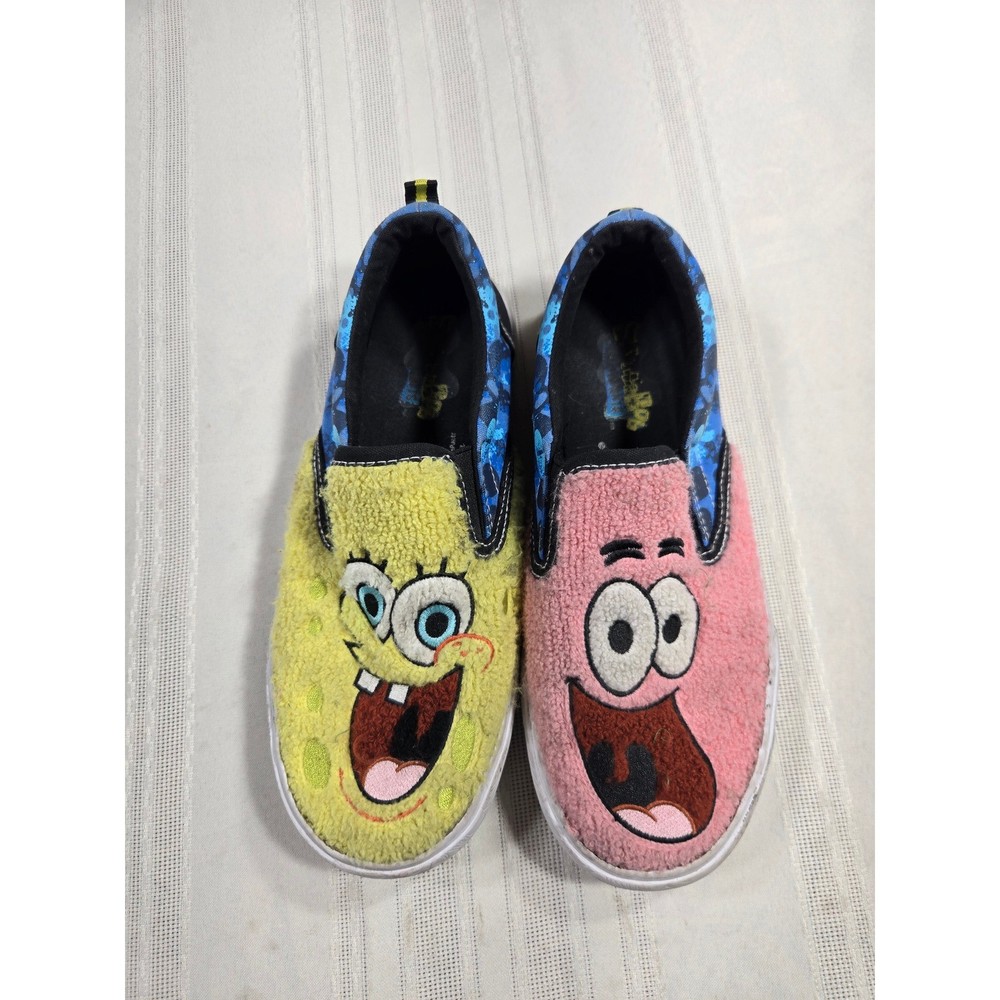 SpongeBob SquarePants Patrick Star Kids Slip On Sneakers Blue Yellow Pink Size 3