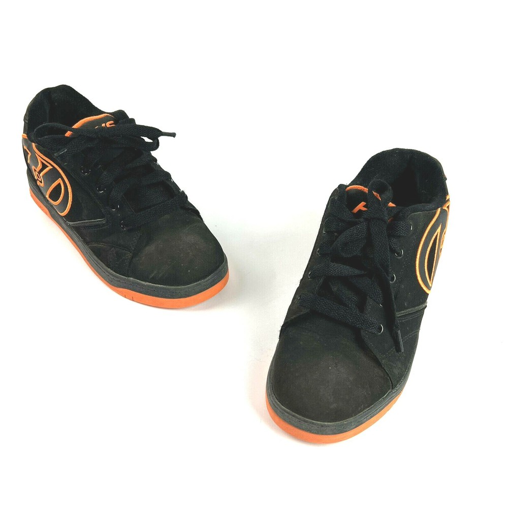 Heelys Propel 2.0 Skate Sneaker Unisex Youth 5 Womens 6 Black Orange Shoe Lace