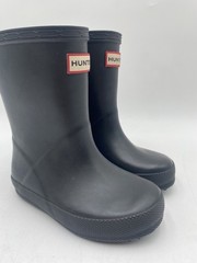 HUNTER FIRST CLASSIC Kids‘ NEW Rain Boots Black US Size B7/G8