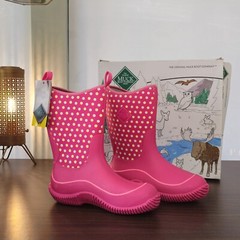 Muck Kid’s Hale Pink Polka Dot Rain Mud Boot US7 EU37 KBH-4DOT New Original Box