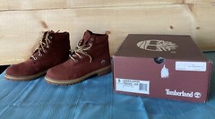 NEW Timberland 6” Premium Boots Burgundy Silver Limited Edition TB0A15J4