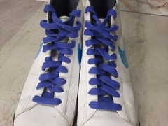 2009 Nike Blazer Mid White Blue Purple Sneakers Youth Size 6Y / Womens Size 7.5