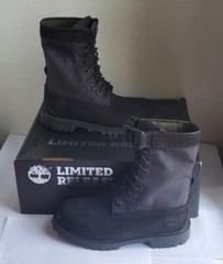 TIMBERLAND Junior’s 6″ Premium Gaiter BOOT (BIG KID) Flip Down Black Waterproof