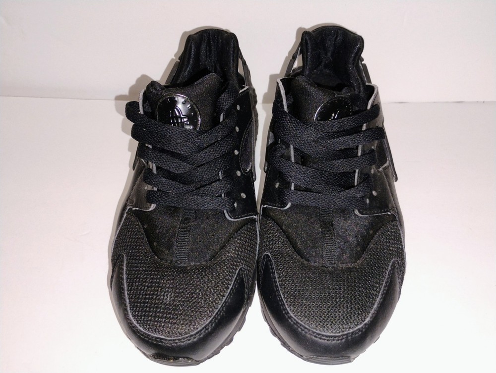 Nike Air Huarache Running Shoes Sneakers, Black, (GS) Size 7Y, Pre-Owned
