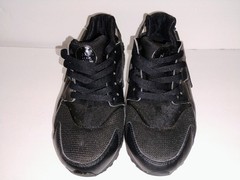Nike Air Huarache Running Shoes Sneakers, Black, (GS) Size 7Y, Pre-Owned