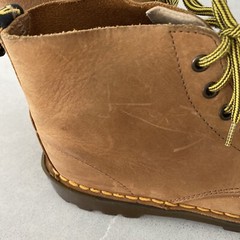 Dr Doc Martens Brown Camel Leather Air Wair Boots Bouncing Soles Youth Sz 1