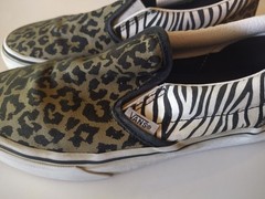 Vans Shoes Juniors Teens Size 4.5 Slip On Animal Print Leopard Zebra Skate Bmx