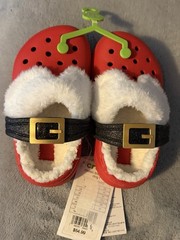 Crocs Classic Lined Santa Clogs Sz C8 8 Childrens Sandals Christmas Holiday