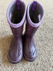 Bogs Classic Plus Kids Youth Winter Snow Boots In Eggplant Purple Multi Size 3