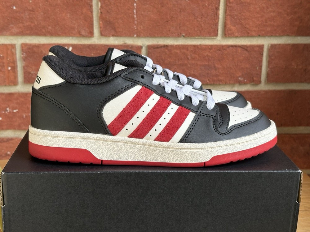 New Adidas Breakstart Red Black White Size 6 Youth Sneakers Retro Shoes