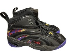 REEBOK SHAQNOSIS SZ 6 BIG KIDS BLACK PURPLE SNEAKERS MALE – BR