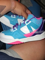 AND1 Pivot Kids Athletic Sneakers US 3 Blue/White/Pink/Purple Non-Marking