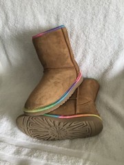 Ugg Australia Classic Short Chestnut Brown Suede Winter Boots SN 1006063KSize 4Y
