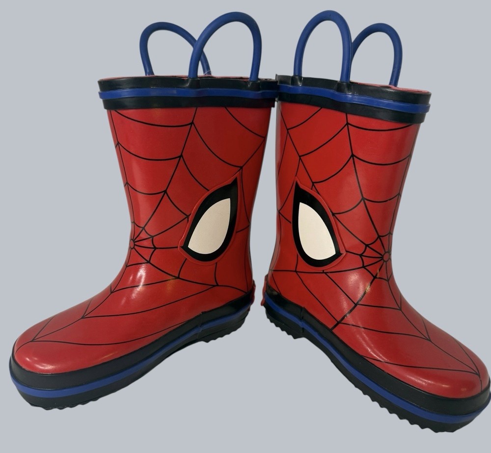 Marvel Spider-Man Kids Waterproof Rain Boots Red/Blue US 5-6 EU 21-22