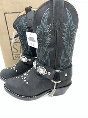New Children Black Smoky Mountain Cowboy Boots. 3283 C. 10.5 10 1/2 D. 24-48