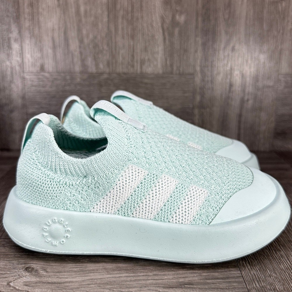 Adidas Bubblecomfy I Kids Size 10K Mint Green SlipOn Running Sneakers NEW JR5039
