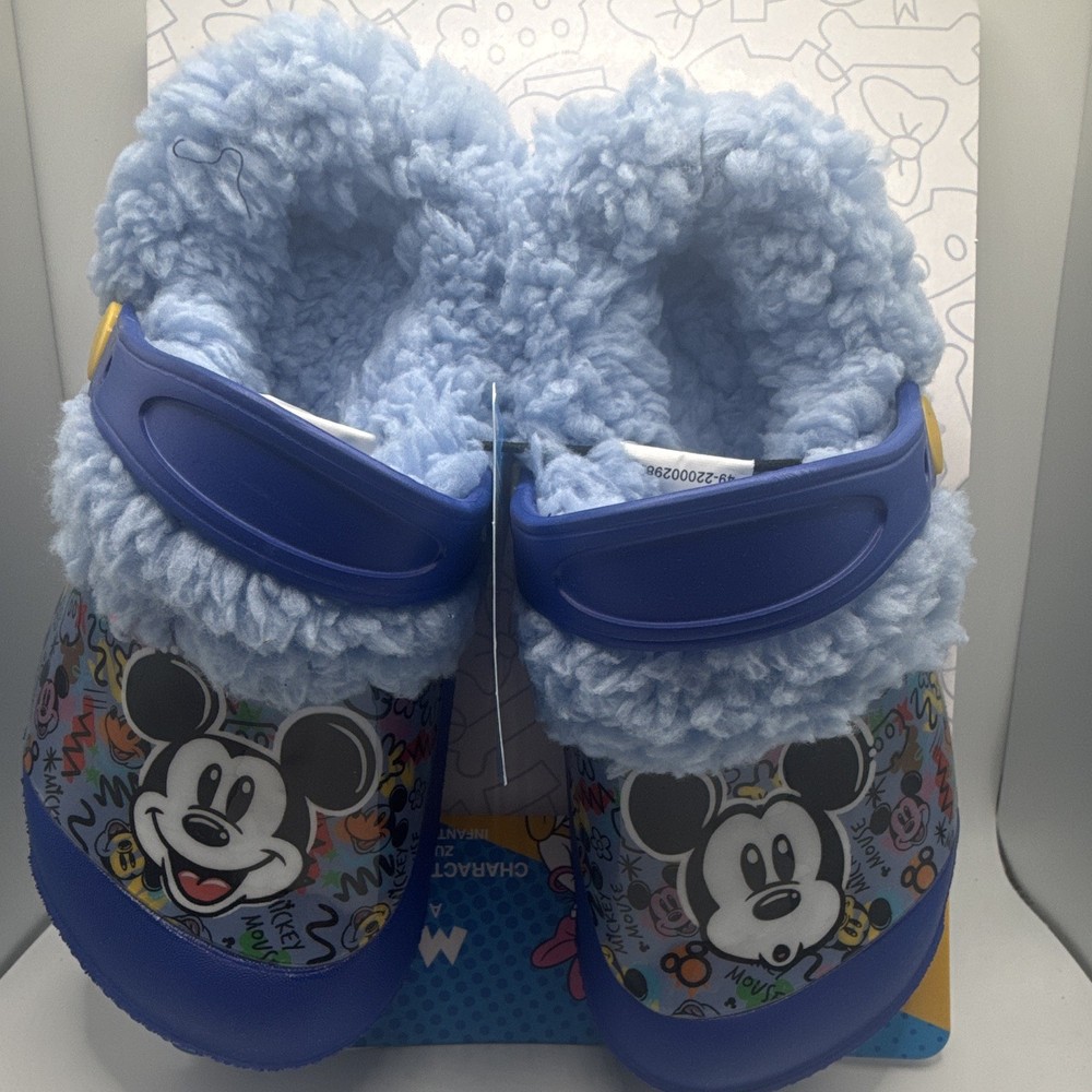 Disney Mickey & Friends Lined Clogs Blue/Multicolor Slip On Kids 7/8