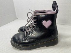 Dr Doc Martens Black Zipper Purple Heart Youth Boots 1460 Toddler Size 10 Combat