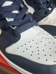 Nike Dunk High GS Sneaker White Midnight Navy Leather Unisex Kids US 6.5Y