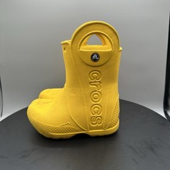 Crocs Handle It Rainboots Rubber Pull On Kids’ 8 Yellow