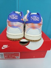 Nike Dunk Low SE GS Orange White Purple Leather Kids Sneakers Size 4.5y