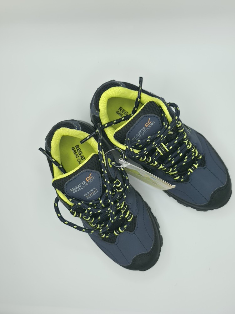 Regatta Holcombe Low Jnr Waterproof Kids Hiking Shoes Navy Lime Size 12
