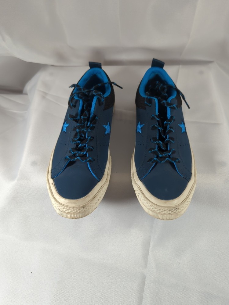 CONVERSE One Star Ox Kids Sz 5 Blue White Low Top Shoes Sneakers